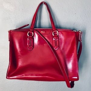 Ralph Lauren- Red Patent Leather Handbag